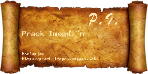 Prack Imogén névjegykártya